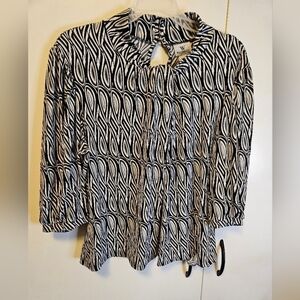 Worthington Stretch Black & White Top Size XL